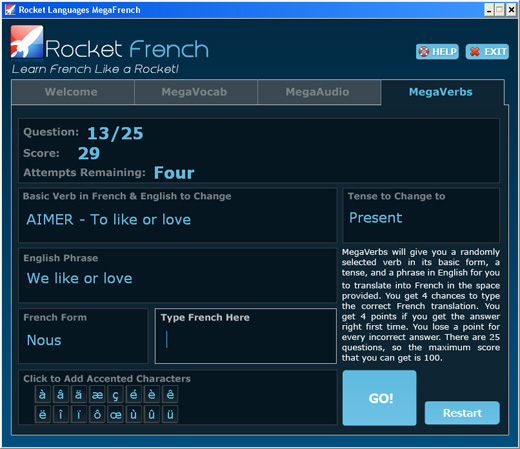French Verb Tenses and Conjugations with MegaVerbs