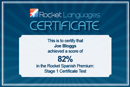 Rocket Spanish Certificate